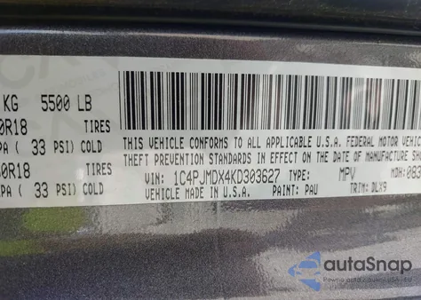 2019 Jeep Cherokee Limited 4X4 z USA, uszkodzony, nr VIN 1C4PJMDX4KD303627